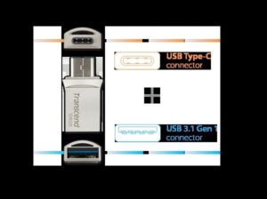 128GB TRANSCEND FLASH JF890S USB 3.0 OTG TO USB A + USB-C TYPE