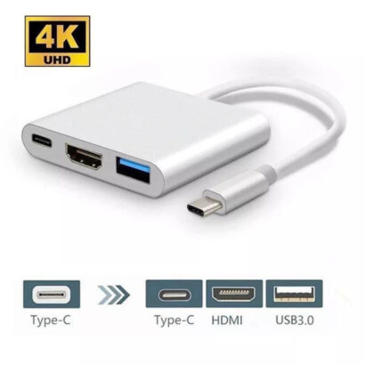 Adaptador Type C para HDMI , USB e Type C fêmea