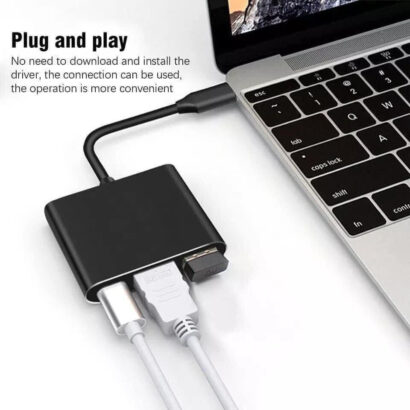 Adaptador Type C para HDMI , USB e Type C fêmea