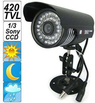 CF2086C 1/4″ SONY CCD IR NIGHT VISION CAMERA, 12,0MM LENSE W/24 IR LED, HIGH QUALITY, PAL / NTSC 1/60 FPS.