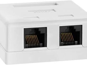 CAT5 RJ45 socket, surface mount box, 2 port