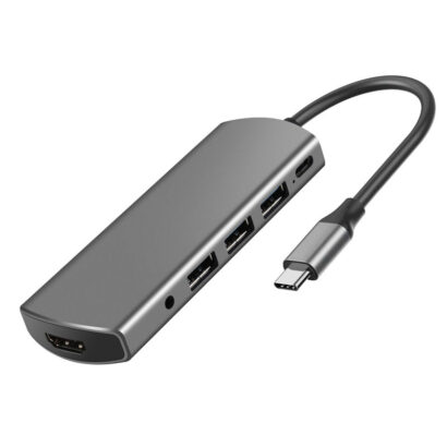 CU466 USB Type-C TO HDMI+USB3.0*3+Audio+PD Docking